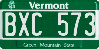 VT license plate BXC573