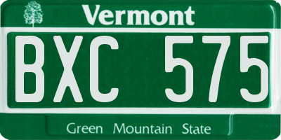 VT license plate BXC575