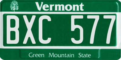 VT license plate BXC577