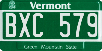 VT license plate BXC579