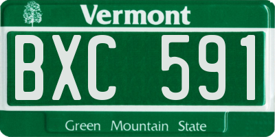 VT license plate BXC591