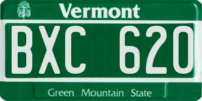 VT license plate BXC620