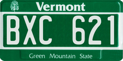 VT license plate BXC621