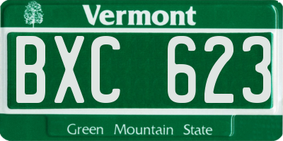 VT license plate BXC623