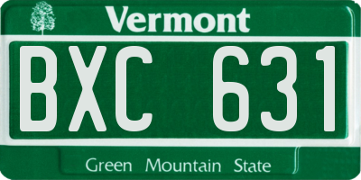 VT license plate BXC631
