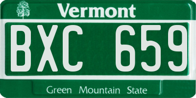 VT license plate BXC659
