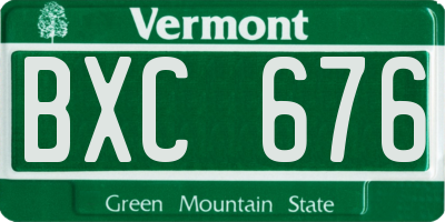 VT license plate BXC676