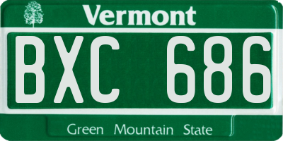 VT license plate BXC686