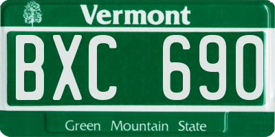 VT license plate BXC690