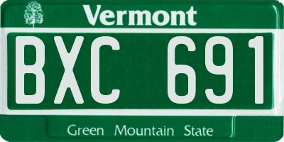 VT license plate BXC691