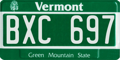 VT license plate BXC697
