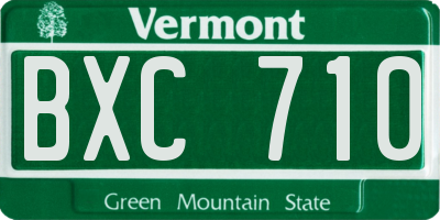 VT license plate BXC710