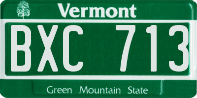VT license plate BXC713