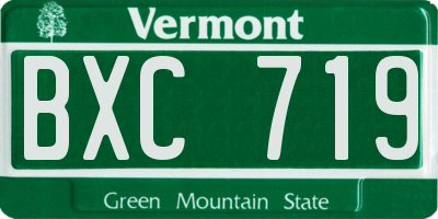 VT license plate BXC719