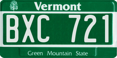 VT license plate BXC721