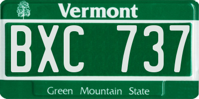 VT license plate BXC737