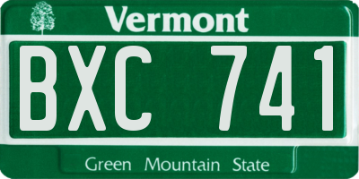 VT license plate BXC741
