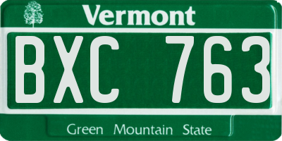 VT license plate BXC763