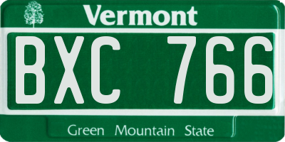 VT license plate BXC766