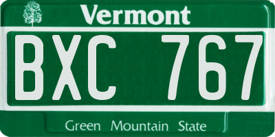 VT license plate BXC767