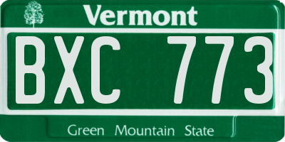 VT license plate BXC773