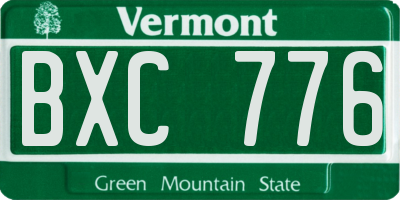 VT license plate BXC776