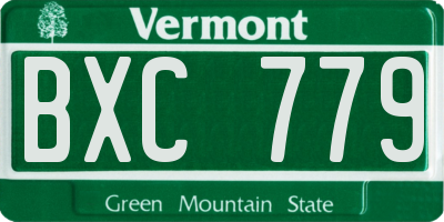 VT license plate BXC779