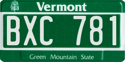 VT license plate BXC781