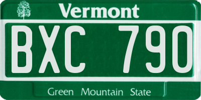 VT license plate BXC790