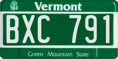 VT license plate BXC791