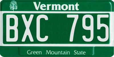 VT license plate BXC795