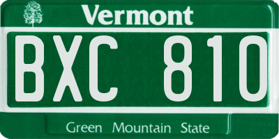 VT license plate BXC810