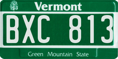 VT license plate BXC813