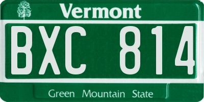 VT license plate BXC814