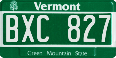 VT license plate BXC827