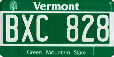 VT license plate BXC828