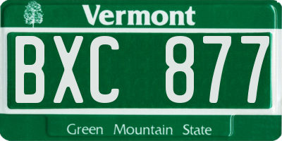 VT license plate BXC877