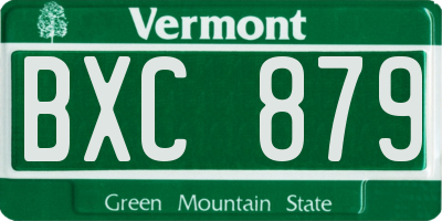 VT license plate BXC879