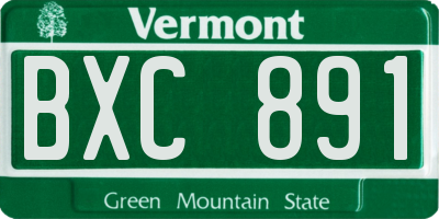 VT license plate BXC891