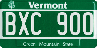 VT license plate BXC900