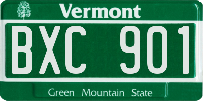 VT license plate BXC901