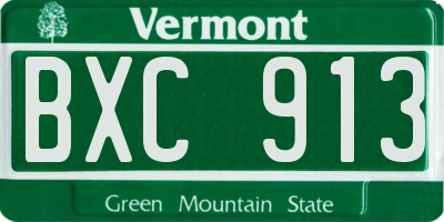 VT license plate BXC913