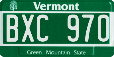 VT license plate BXC970