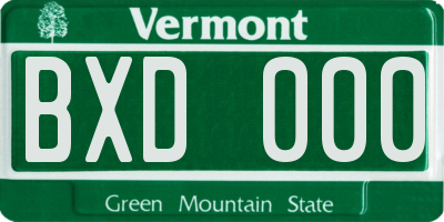 VT license plate BXD000