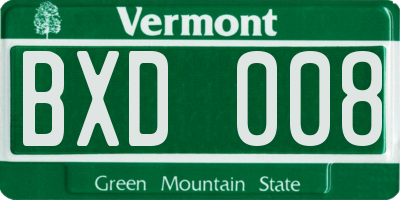 VT license plate BXD008