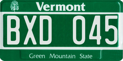VT license plate BXD045