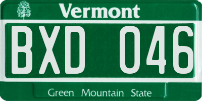 VT license plate BXD046