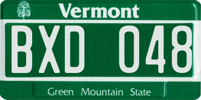 VT license plate BXD048