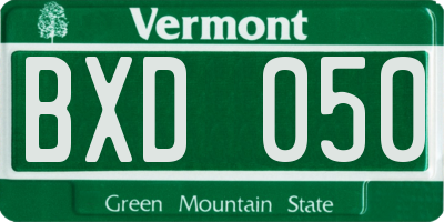 VT license plate BXD050