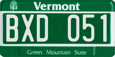 VT license plate BXD051